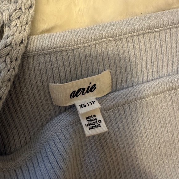 Aerie Blue Crochet Strap Tank Top - Picture 3 of 3